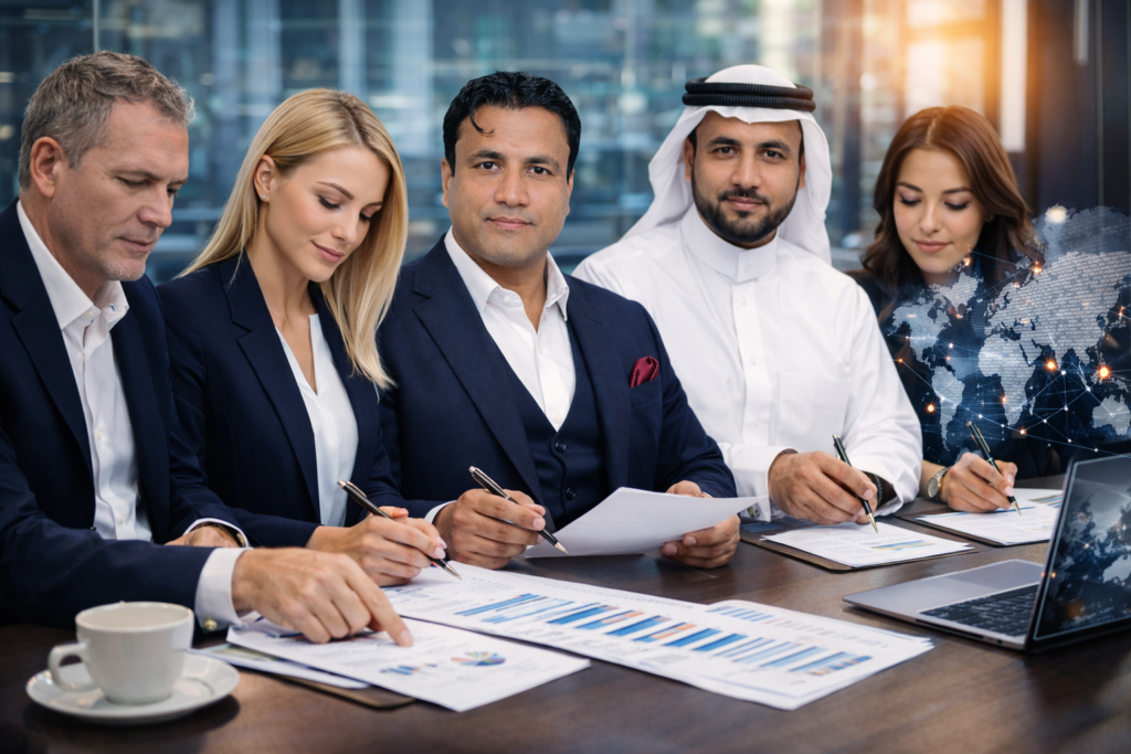 business professionals in a modern office h