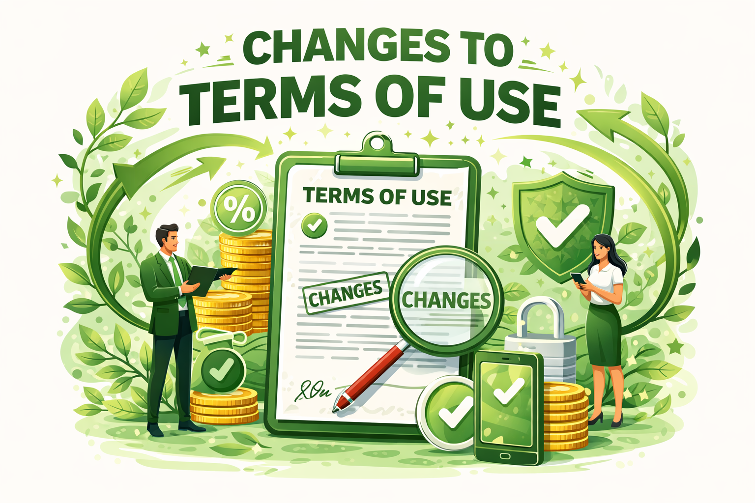 changes to terms of use