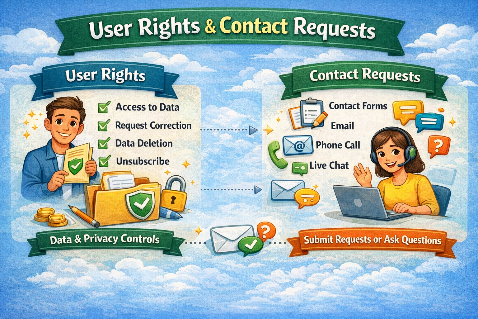 user rights and contact requests